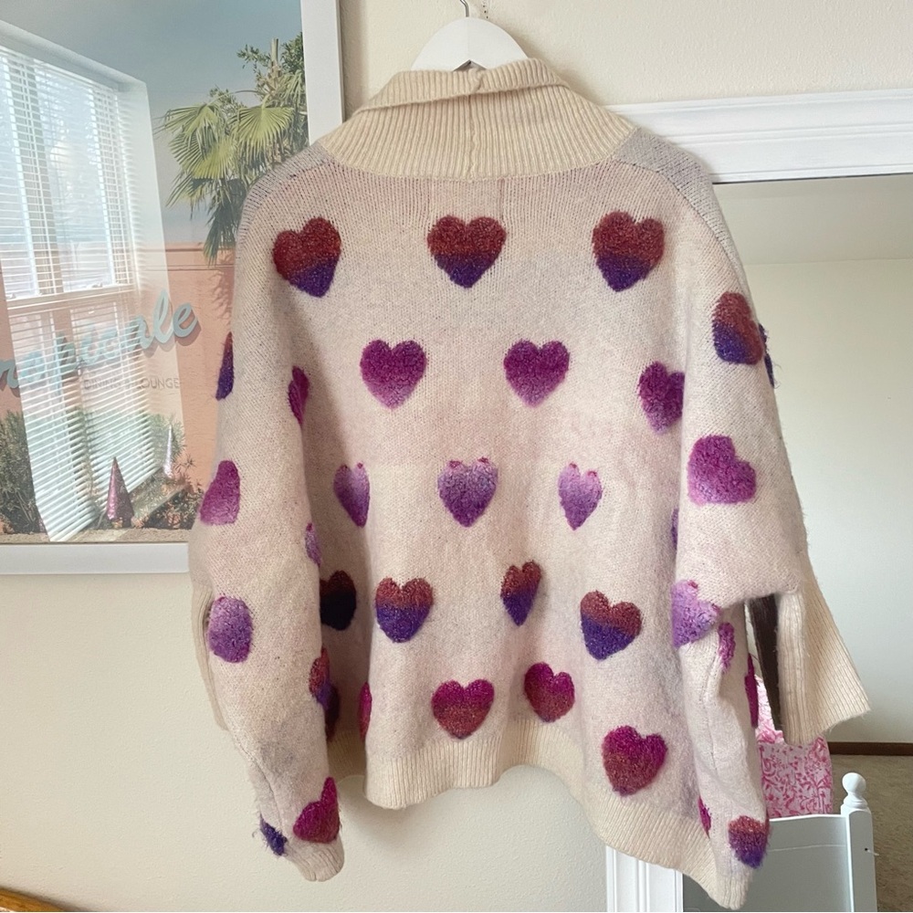 Anthropologie Rare Ombre Heart Cropped Kimono Cardigan - Picture 7 of 7